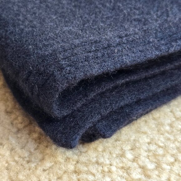 Thick BLACK Cashmere Oversized Scarf Brushed Felted - Picture 2 of 11
